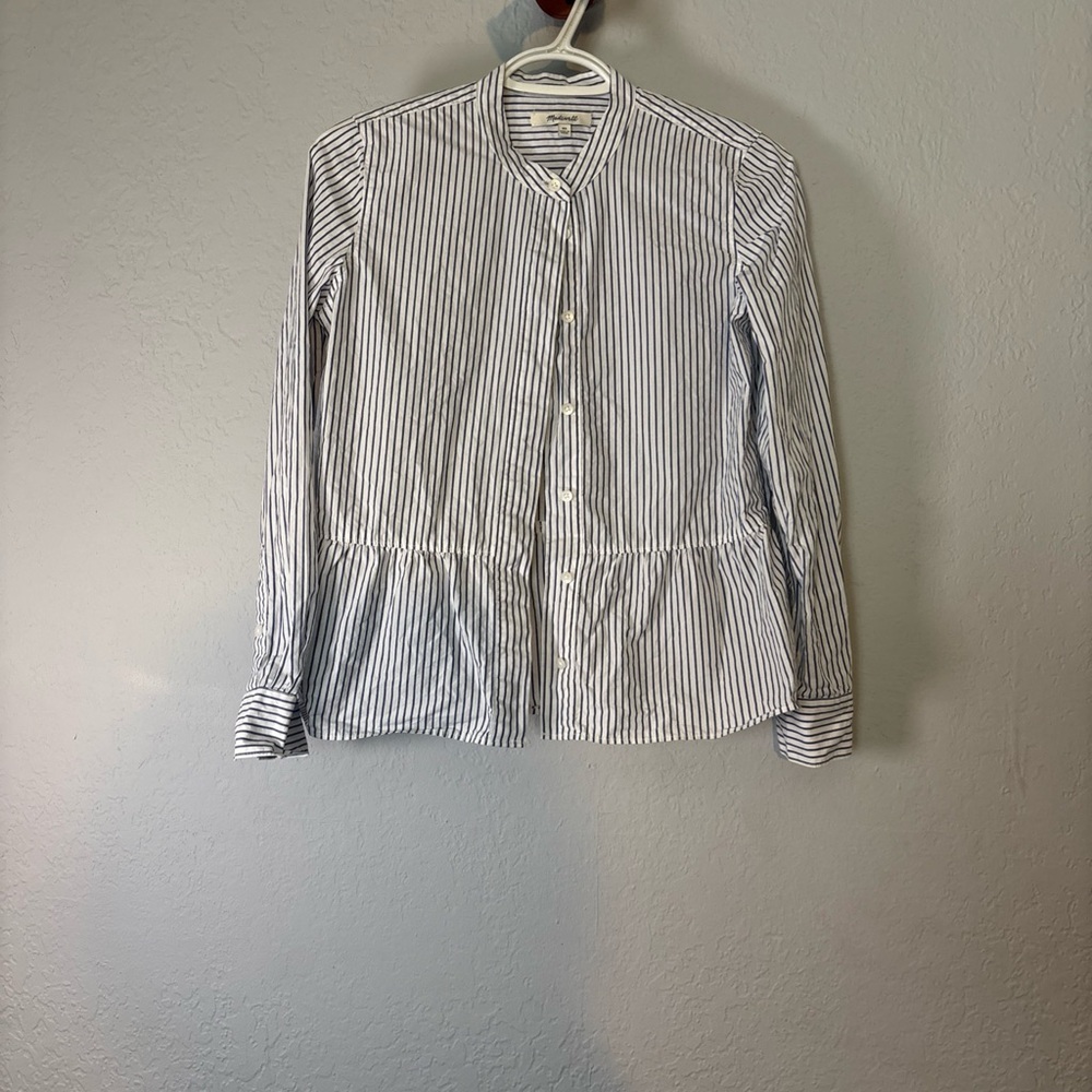 Madewell Striped Button Down Tunic Top Size XS